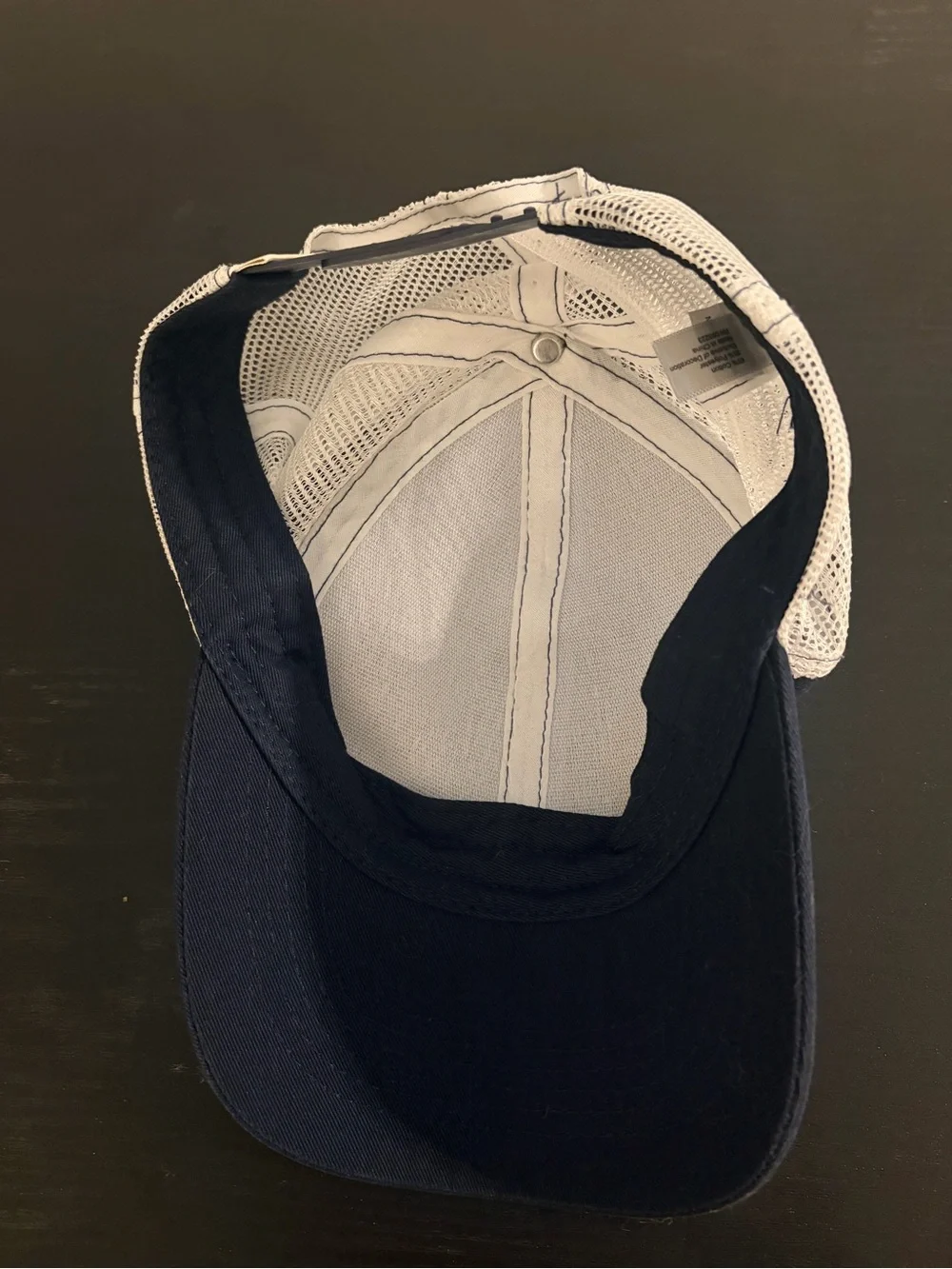 Magellan Outdoors Navy and White Trucker Hat with Marlin Patch